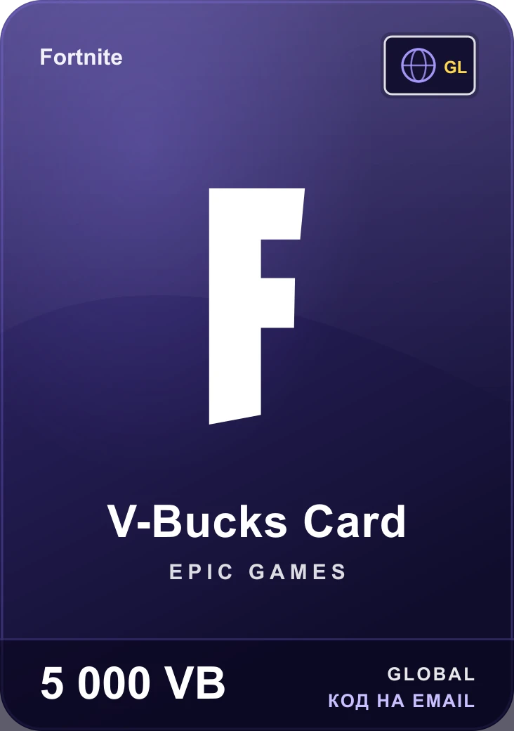 Карта Fortnite 5 000 V-Bucks