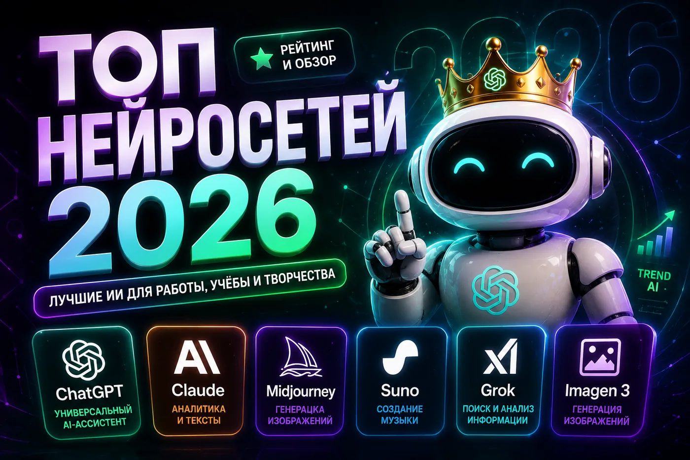 Топ нейросетей 2026: лучшие AI на конец мая